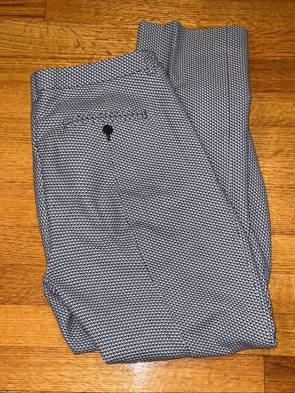Weekend Max Mara Navy Micro-Pattern Capri Flare Pants